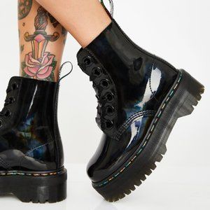 Rare Dr. Martens Rainbow Patent Platform Boots